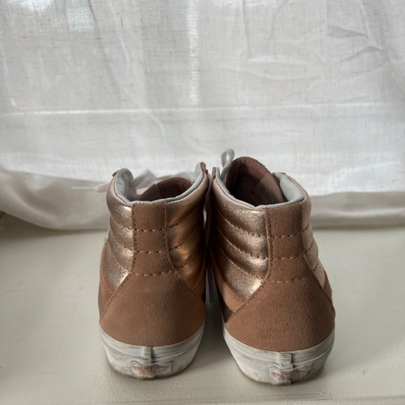 Women's High Top Vans - Pink/Metallic Rose Gold - Picture 4 of 7